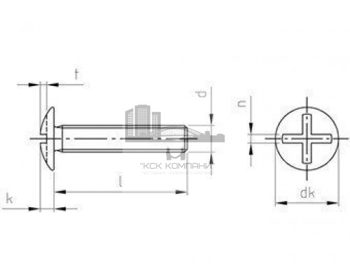 NF E 25-129 A4 M 10X45 Винт мебельный нержавеющий с низкой большой полукруглой головой и крестообразным шлицем