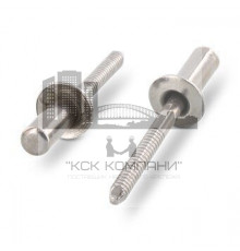Заклепка 6.4x12 ISO 16585 A2 нержавеющая, глухая, с плоской головкой, закрытая, рифленая оправка