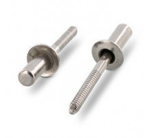 Заклепка ISO 16585 A2/SSt 3,2X12 нержавеющая, глухая, с плоской головкой, закрытая, рифленая оправка