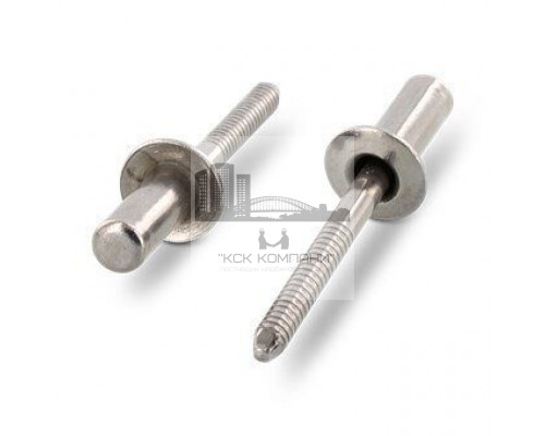 Заклепка 4x10 ISO 16585 A2 нержавеющая, глухая, с плоской головкой, закрытая, рифленая оправка