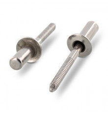 Заклепка 4x16 ISO 16585 A2 нержавеющая, глухая, с плоской головкой, закрытая, рифленая оправка