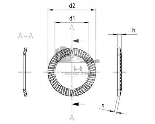 Art. 9093 A2 S 27 Шайба стопорная контактная тип S коническая зубчатая