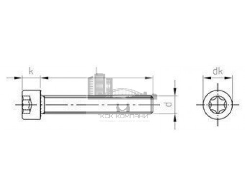 ISO 14579 A2 M 8X50 TX40 Винт нержавеющий с цилиндрической головой, зубчатой стопорной насечкой и звездообразным шлицем TX (Torx)