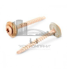 Art. 9387 A2-Cu 4,5X25 TX20 Шуруп по дереву c полупотайной головкой и EPDM-шайбой (15 мм) шлиц TX