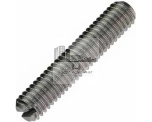 Винт установочный с прямым шлицем и плоским концом DIN 551 A2, M6x20