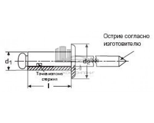 4.8x10 DIN 7337 A2/A2 Заклепка вытяжная A2 со стальным стандартным бортиком