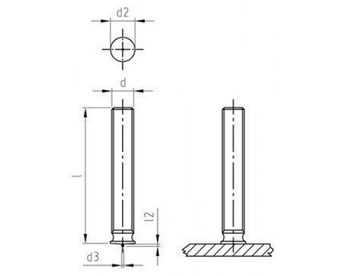 M 4X16 ISO 13918 A2 PT Болты нержавеющие (шпильки винты приварные)