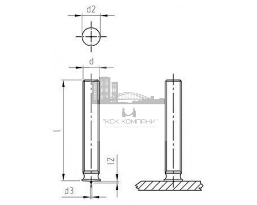 M 4X50 ISO 13918 A2 PT Болты нержавеющие (шпильки винты приварные)