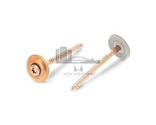 Art. 9288 A2-Cu 4,5X35 TX25 Шуруп по дереву с полупотайной головой с закрепленной EPDM-шайбой (20 мм), шлиц TX