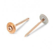 Art. 9288 A2-Cu 4,5X65 TX25 Шуруп по дереву с полупотайной головой с закрепленной EPDM-шайбой (20 мм), шлиц TX