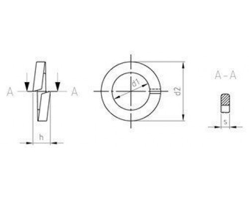 DIN 7980 A4 8 Шайба пружинная гровер для винтов с цилиндрической головкой нержавеющая