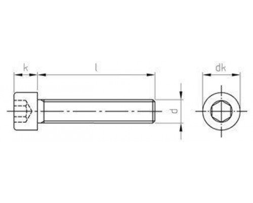 DIN 912 A4-80 M 12X50 Винт с внутренним шестигранником, цилиндрической головой и неполной резьбой нержавеющий