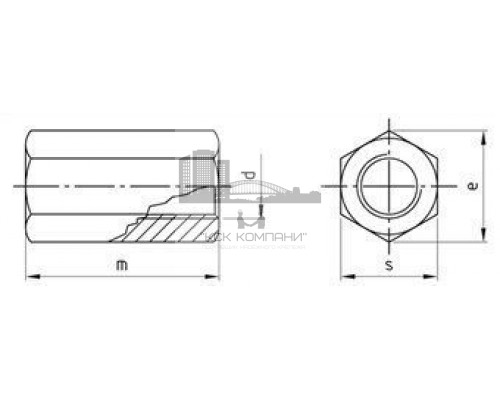 DIN 6334 М27 SW41 A4 Гайка нержавеющая высокая 3d, шестигранная