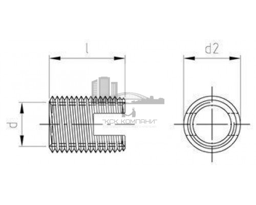 Art. 9058 AISI 303 М8 Гайка нержавеющая самонарезающая резьбовая вставка