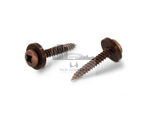 Art. 9066 A2 C 3,9X19 Z Саморез коричневый для подоконников c мелкой резьбой, шлиц PZ