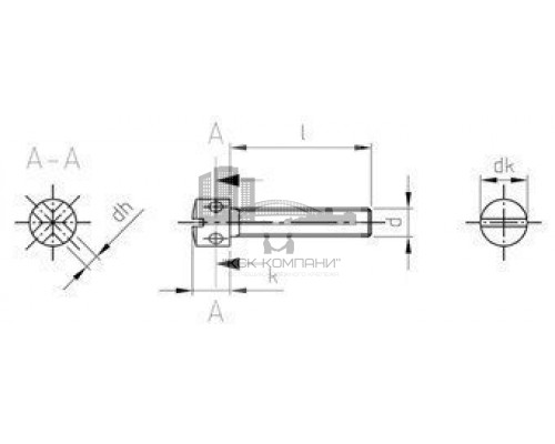 DIN 404 AISI 303 M 5X8 Винт с цилиндрической головой с радиальными отверстиями и прямым шлицем нержавеющий