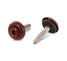 Art. 9087 A2 4,5X80 TX20 - RAL 3009 Шуруп c полупотайной головкой и двухсоставной шайбой, со свободной EPDM прокладкой и звездообразным шлицем TX (TORX) нержаве