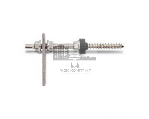 Art. 9082 A2 M 12X250 A/F 9 собранный Винт-шуруп нержавеющий с переходной пластиной, гайками по DIN 6923 с EPDM-прокладкой (резьбовой нагель)