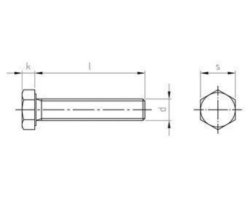 M5X20 ISO 4017 A2 Болт нержавеющий с шестигранной головкой, полная резьба