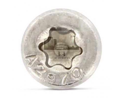 ISO 14579 A2 M 8X50 TX40 Винт нержавеющий с цилиндрической головой, зубчатой стопорной насечкой и звездообразным шлицем TX (Torx)