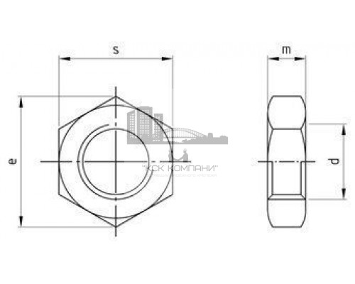 DIN 439 A4 Гайка шестигранная низкая с мелкой резьбой нержавеющая, M30x2