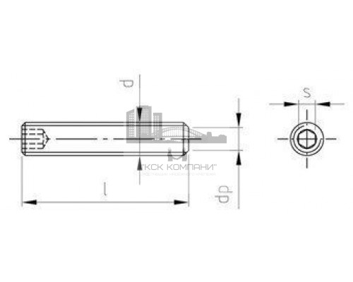 ISO 4026 A4 M 16X60 Винт установочный с шестигранным углублением под ключ и плоским концом нержавеющий