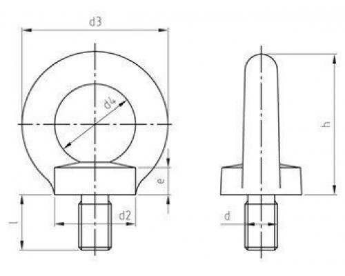 M24 ISO 3266 A4 Рым-болт нержавеющий литой, общего назначения