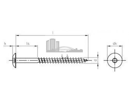 Art. 9086 A2 4,8X50 TX20 Саморез с расширенной низкой полукруглой головкой, неполной резьбой и звездообразным шлицем TX  купить в Москве