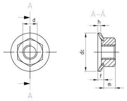 М3 SW5,5 A2 Комби-гайка с конической шайбой  (Compy-nuts) D=8