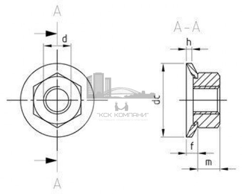 М3 SW5,5 A2 Комби-гайка с конической шайбой  (Compy-nuts) D=8