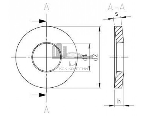 DIN 6796 A2 16 Шайба коническая пружинная для болтовых соединений нержавеющая