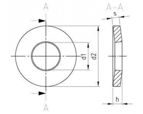 DIN 6796 A4 8 Шайба коническая пружинная для болтовых соединений нержавеющая