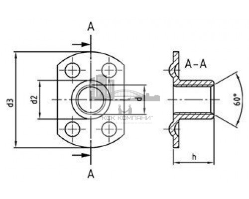 Art. 9060 A2 M 8 d 26 / h 11 Гайка нержавеющая с двуплечим рычагом (рычажковые)