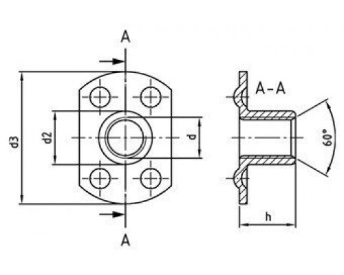Art. 9060 A2 M 10 d 26 / h 10,5 Гайка нержавеющая с двуплечим рычагом (рычажковые)