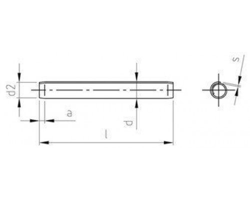 ISO 8750 AISI 301 2,5X10 Штифт спиральный с двумя фасками цилиндрический нержавеющий ISO 8750 AISI 301 2,5X10 Штифт спиральный с двумя фасками цилиндрический нержавеющий