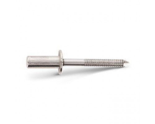 Заклепка ISO 16585 A2/SSt 3,2X12 нержавеющая, глухая, с плоской головкой, закрытая, рифленая оправка Заклепка ISO 16585 A2/SSt 3,2X12 нержавеющая, глухая, с плоской головкой, закрытая, рифленая оправка
