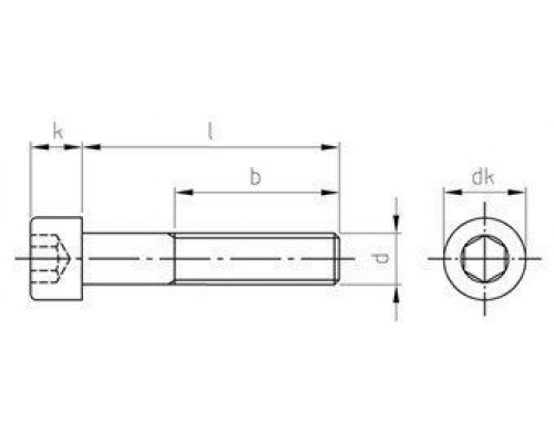DIN 912 A4-80 M 12X60 Винт с внутренним шестигранником, цилиндрической головой и неполной резьбой нержавеющий