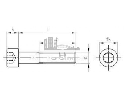DIN 912 A4-80 M 24X110 Винт с внутренним шестигранником, цилиндрической головой и неполной резьбой нержавеющий
