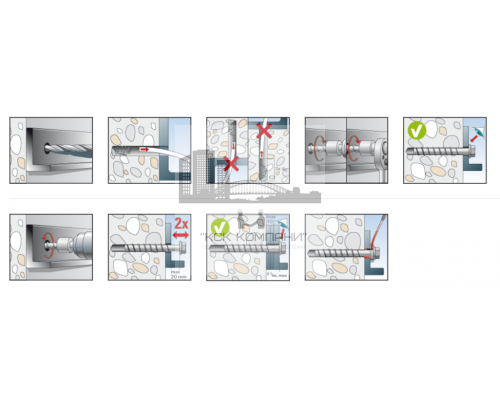 FBS II 10x95 10/- SK A4 Высокоэффективный шуруп fischer с потайной головой по бетону для максимально простого монтажа  купить в Москве