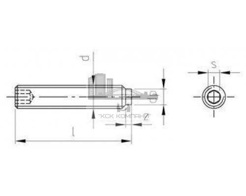 ISO 4028 A2 M 16X25 Винт установочный с внутренним шестигранником и цилиндрическим концом нержавеющий