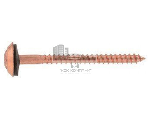 Art. 9067 A2-Cu 4,5X25 Z Шуруп по дереву с полупотайной головой с незакрепленной EPDM-шайбой (15 мм), шлиц PZ  купить в Москве