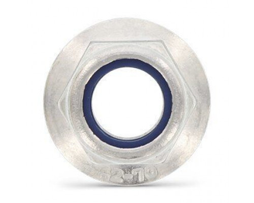 DIN 6926 М5 SW8 A2 Гайка самоконтрящаяся без зазубрин, шестигранная фланцевая нержавеющая