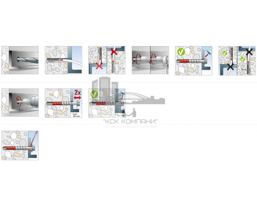 FBS II 12x110 10/- US A4 Высокоэффективный шуруп fischer с пресс-шайбой и шестигранной головой по бетону для максимально простого монтажа  купить в Москве