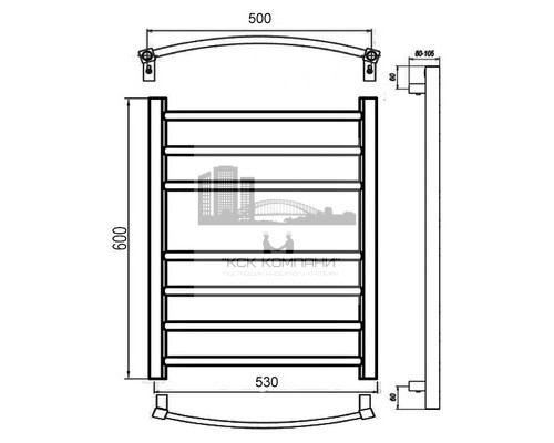 Электрический полотенцесушитель Eco Calma 530x600