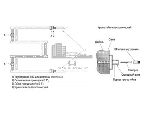Водяной полотенцесушитель Сунержа High-tech M 600x600 00-0050-6060 (Sunerzha)