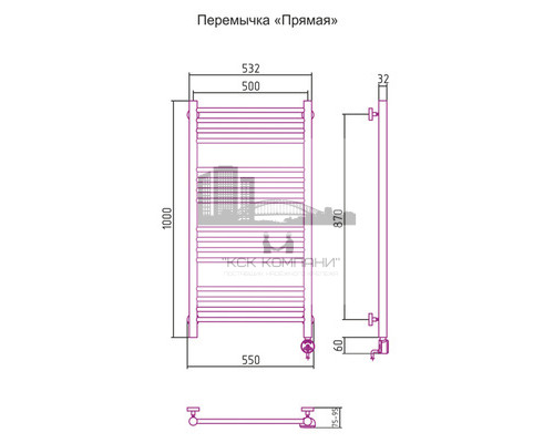 Электрический полотенцесушитель Сунержа Богема 100x50 R 00-0505-1050 (Sunerzha)