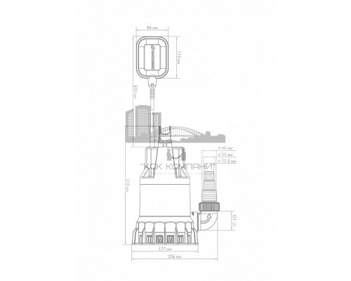 Погружной дренажный насос ДРЕНАЖНИК 220/12 (Dzhileks)