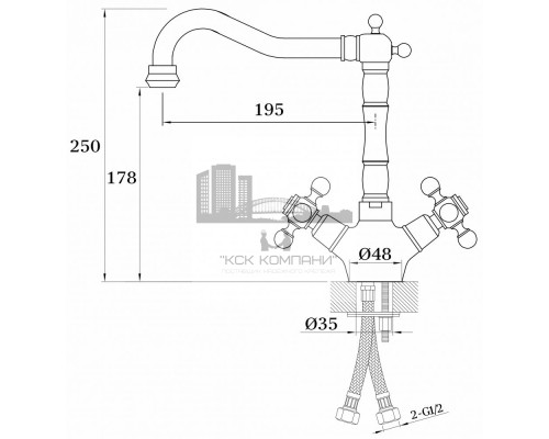 Смеситель для кухни (мойки) KONSTANTIN GZ09022