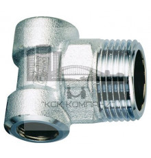 Хромированный узел для подсоединения коллекторов  1" (НР) 1/2" и 1/2" (ВР) FK 4061 112