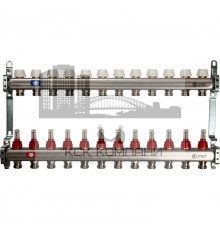 Коллектор из нержавеющей стали с расходомерами на 12 контуров SMS 0917 000012 